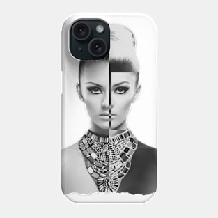 Abstract Fashion Model Portrait Black and White Phone Case