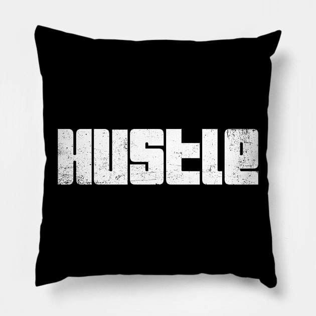 HUSTLE Retro 70s art Pillow by ClothedCircuit