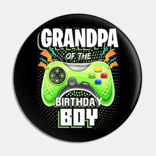 Grandpa of the Birthday Video Gamer Pin