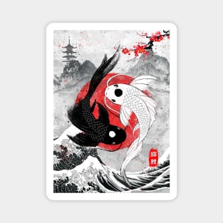 Japanese Koi Fish yingyang Magnet