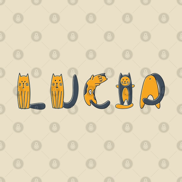 Lucia | Girl Name | Cat Lover | Cat Illustration by LisaLiza