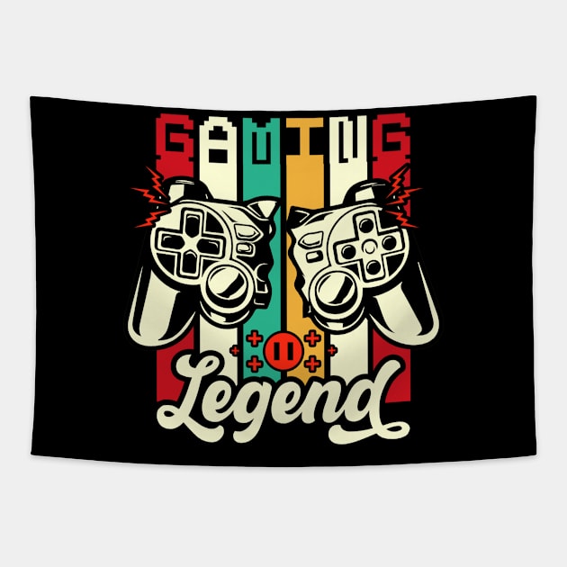 Gaming Legend Retro Gamer and Video Gamer Design Tapestry by We Print On Gifts