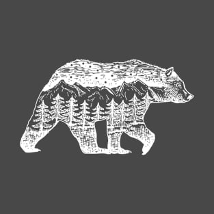 Bear Hike Wht T-Shirt