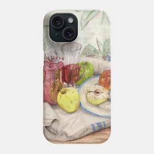 Still life of fruit and wine - Painting Phone Case