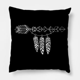 Boho Polyhedral Dice Arrow Tabletop Roleplaying RPG Gaming Addict Pillow