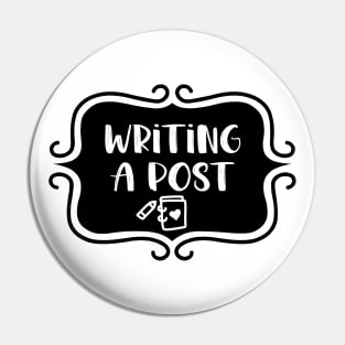 Writing a Post - Vintage Typography Pin