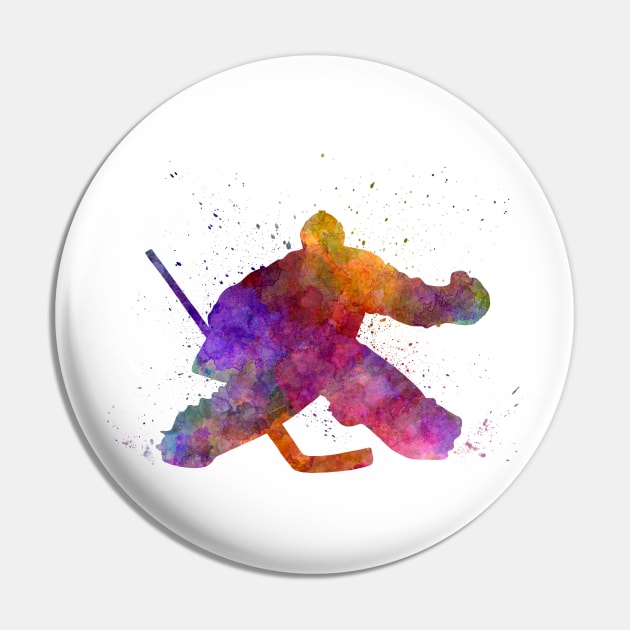 Hockey goalkeeper in watercolor Pin by PaulrommerArt