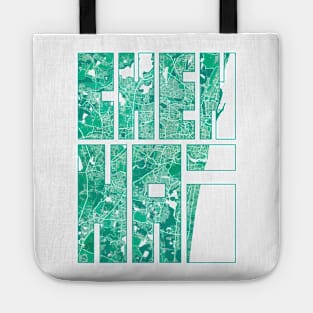 Chennai, India City Map Typography - Watercolor Tote