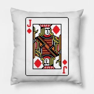 Jack of Diamonds Pixel Art Pillow