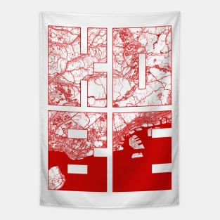 Kobe, Japan City Map Typography - Oriental Tapestry