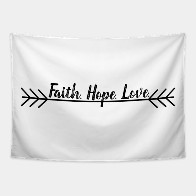 Faith Hope Love - Christian Tapestry by ChristianShirtsStudios