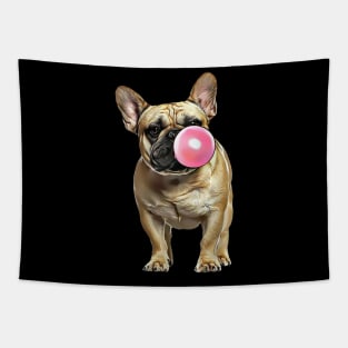 French bulldog lovers, sweet frenchie with pink bubblegum Tapestry