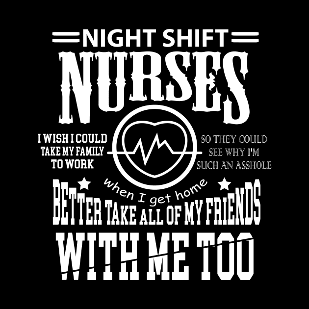 Amusing Nurse Novelty Tshirt For Beloved Night Shift Nurses by TellingTales