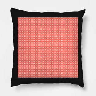 Floral Coral Abstract Pattern / White Pillow