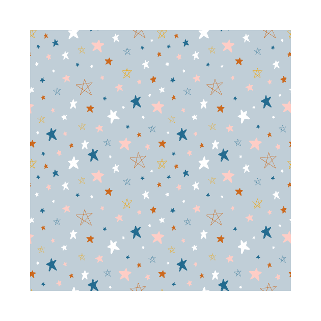 Seamless pattern with colorful stars by DanielK