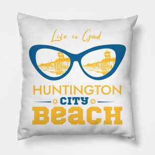 Huntington City Beach - Vibrant Coastal Pillow