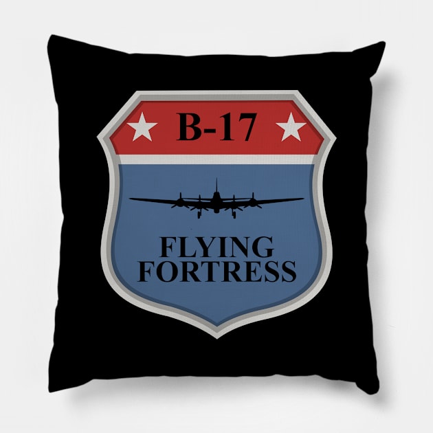 B-17 Flying Fortress Patch Pillow by Tailgunnerstudios