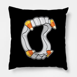 Candy Corn Vampire Fangs Pillow