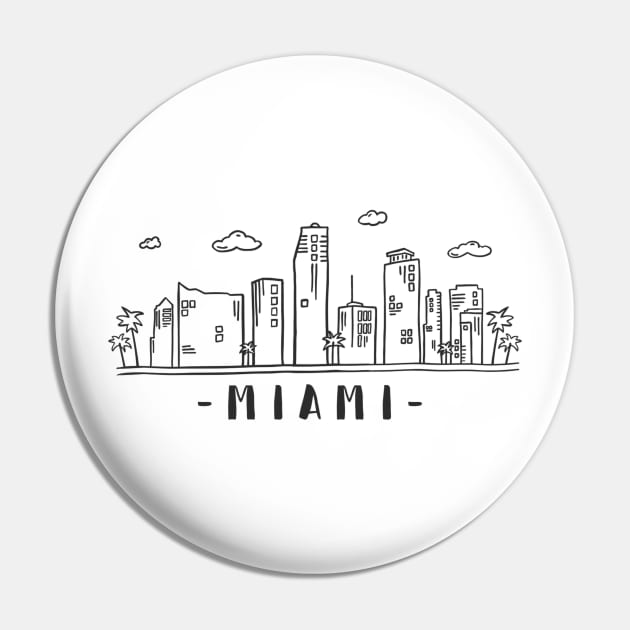 Skyline of Miami Pin by EarlAdrian