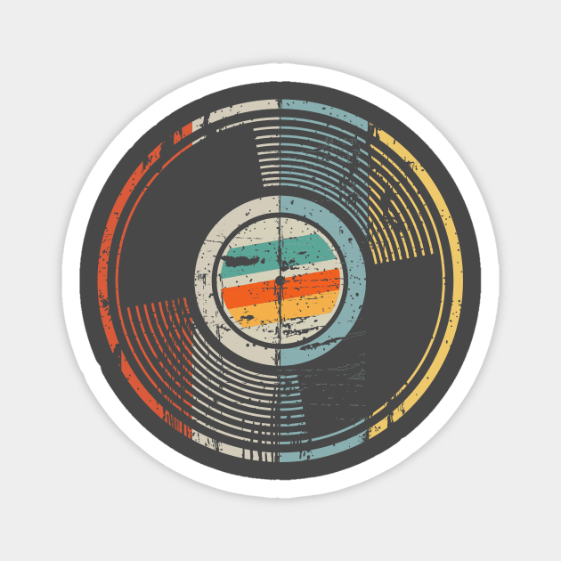 70s 80s 90s vintage Retro Look Analog Record Gift Magnet by MarkusShirts