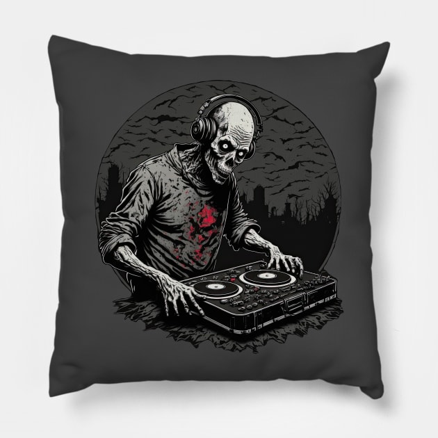 Zombie DJ Pillow by koalafish