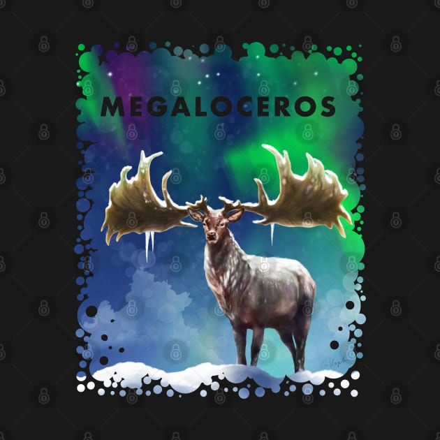 Megaloceros giganteus - Irish Elk, Giant Deer, original artwork by Naturascopia