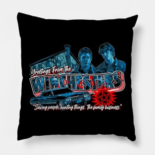 Greetings From the Winchesters Pillow