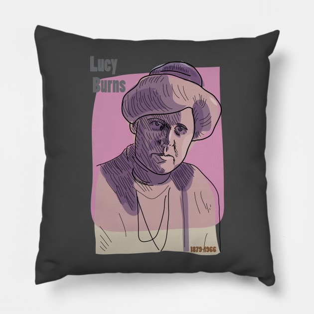 Lucy Burns Pillow by theartfulscientist