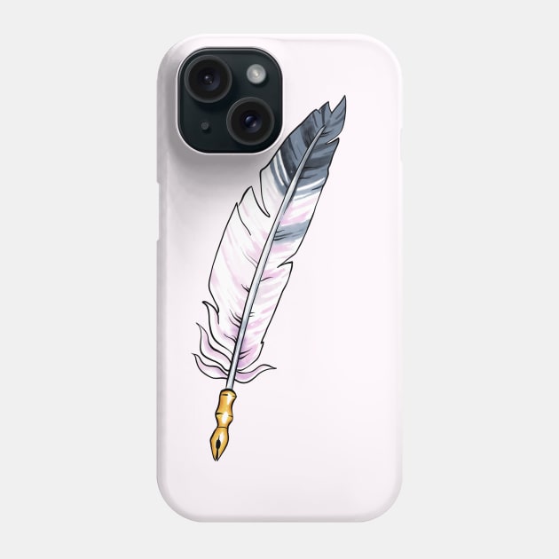 Pastel Feather Quill Phone Case by Ellen Wilberg