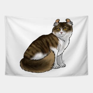 Cat - American Curl - Tabby and White Tapestry