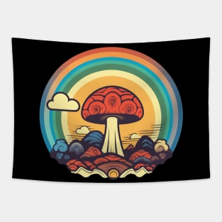 Psychedelic Mushroom Retro Shroom Art Tapestry