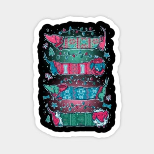 Ugly sweater wiener dogs Magnet