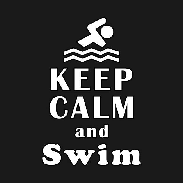 Printed Hoodie Keep Calm and Go Swimming