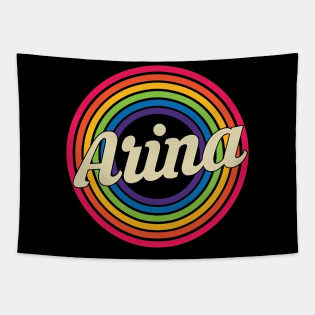 Arina - Retro Rainbow Style Tapestry by MaydenArt