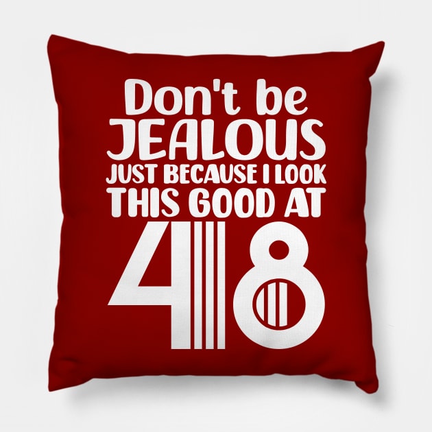 Don't Be Jealous Just Because I look This Good At 48 Pillow by colorsplash