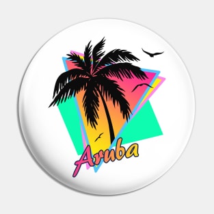 Aruba Cool 80s Sunset Pin