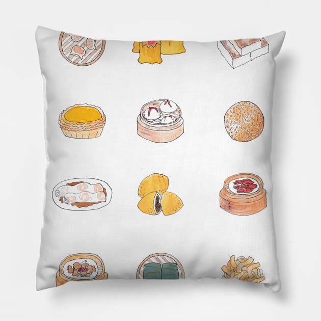 Dim Sum Icon Collage Pillow by buhloop.icons