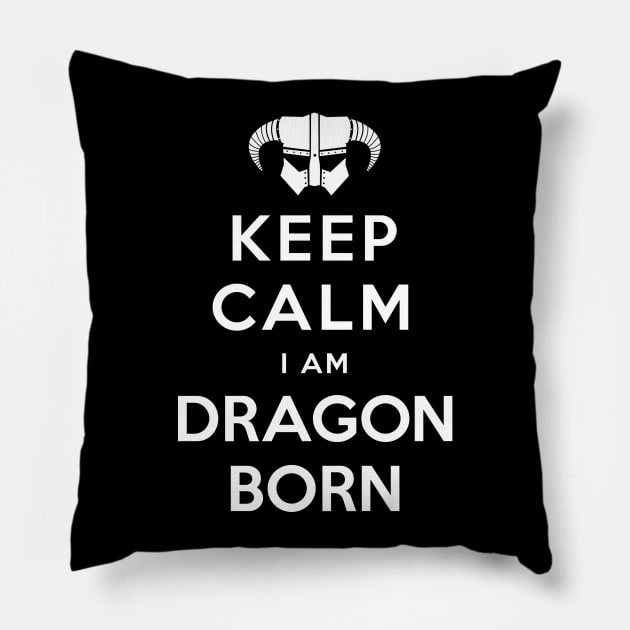 Keep Calm I Am Dragonborn Pillow by SOULTHROW