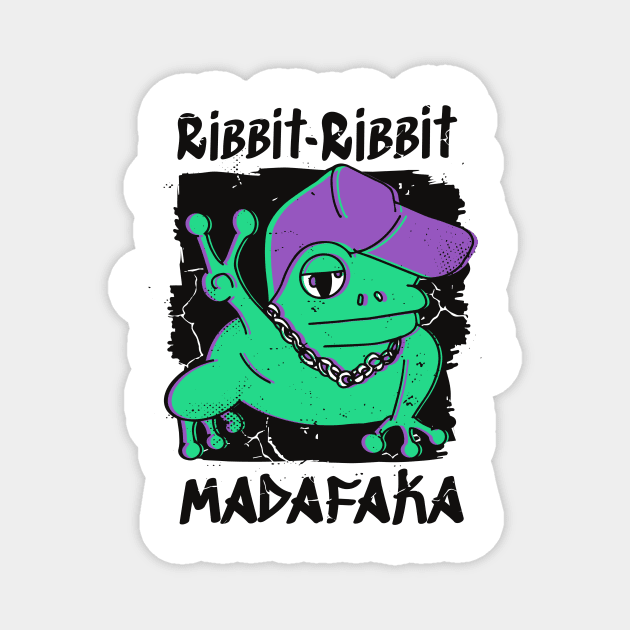 Ribbit Madafaka Funny Frog Lover Magnet by Visual Vibes