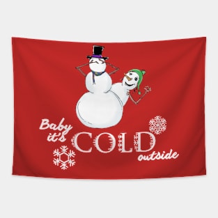 Baby It's Cold Outside - Naughty Snowman Tapestry