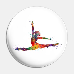 Girl Gymnastics Twine Watercolor Pin