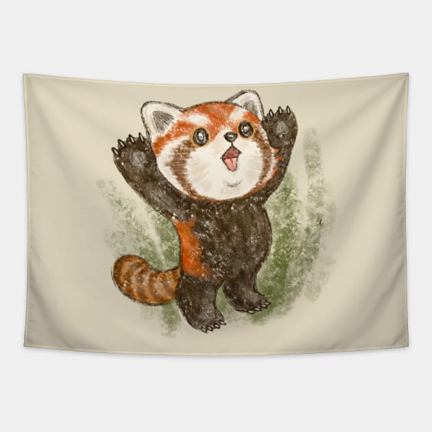 Banzai red panda Tapestry by sanogawa