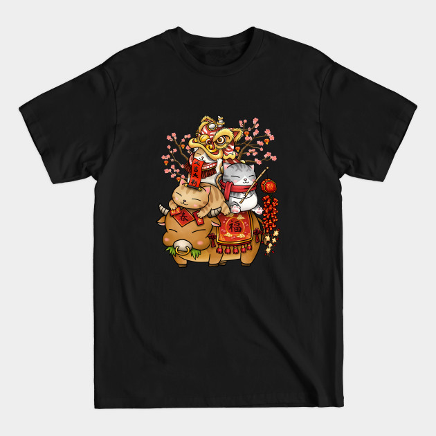 Discover Chinese New Year Cats on Ox - Chinese New Year Cat - T-Shirt