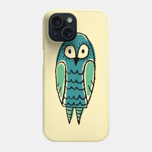 Tall and Cute Blue Owl Simple Illustration Phone Case