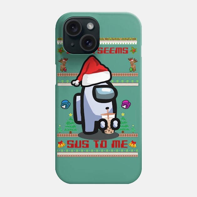 Gamer Santa Seems Sus to Me Phone Case by Bubbly Tea