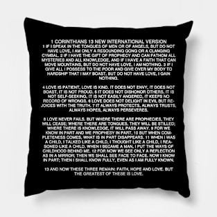 1 Corinthians 13 Bible Verses Text Quotes New International Version Pillow