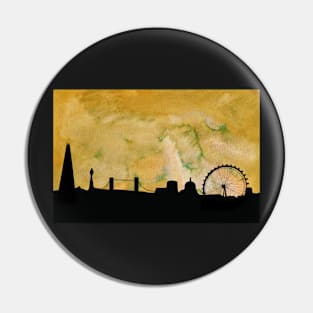 London Skyline Yellow Mini Pin