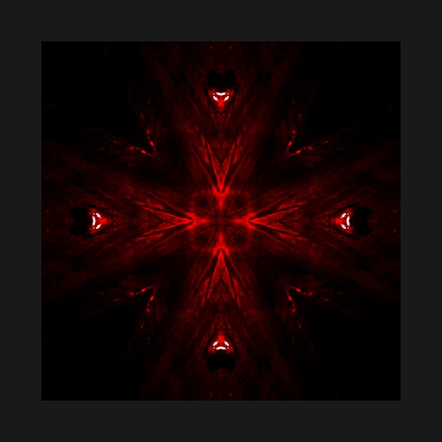 Ominous Red Kaleidoscope pattern (Seamless) 6 by Swabcraft