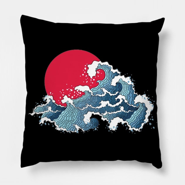 Japan’s wave Pillow by WordFandom