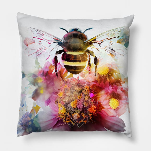 Bee Nature Outdoor Imagine Wild Free Pillow by Cubebox